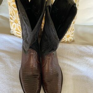 Brown and Black Cowboy Boots